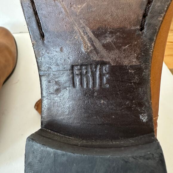 Frye Boots Cara Tan Brown Leather Ankle Boot Western Women's Size 7.5 8 - Picture 5 of 12